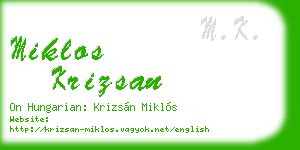 miklos krizsan business card