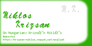 miklos krizsan business card